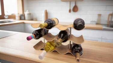 Dreiklang – be smart Wine Rack Bottle Rack made of Wood for 12 Bottles, Stable, Freestanding, Modern, Decorative, Space-Saving Small & Narrow, 3 Tiers (41.5 x 22.5 x 15.5 cm)