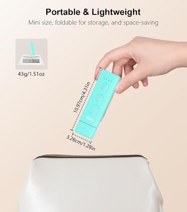 LED лампа для читання Gritin з USB-C, кріплення-прищіпка, регулювання яскравості, 3 режими кольору, для книголюбів, білий (блакитний)