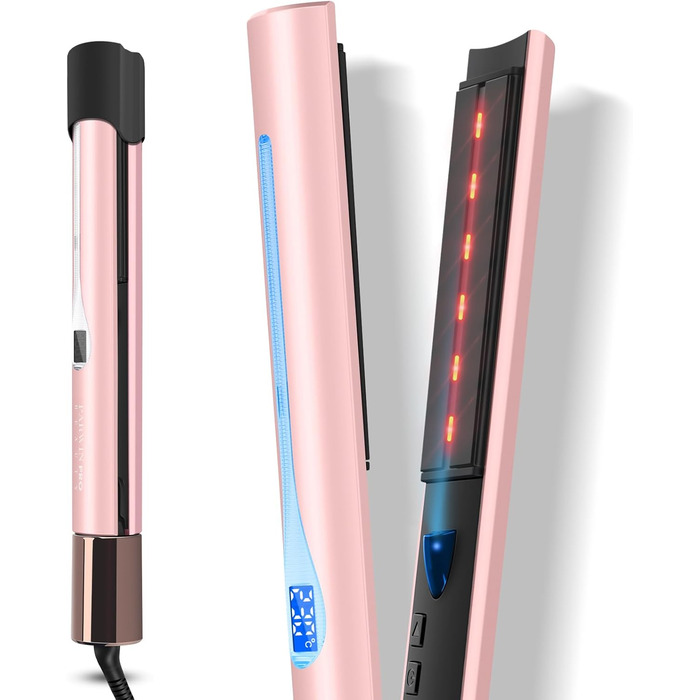 Випрямляч для волосся PARWIN PRO BEAUTY 2 в 1 з інфрачервоною та іонною технологією, 14 температурних режимів, рожевий