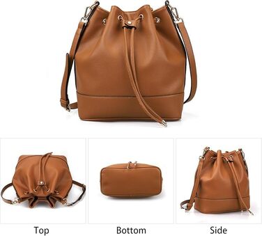 Сумка жіноча AFKOMST через плече, велика м'яка сумка-шопер з двома ременями (коричнева)