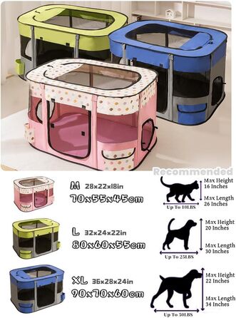 Переносний вольєр для собак та котів 90x70x60 см, рожевий. Зручний вольєр-загон для тварин, переносна клітка для собак та кошенят.