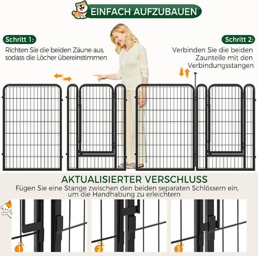 Переносний вольєр для собак Yaheetech 100 см, 16 частин, з 2 дверцятами, для дому та саду, без інструментів