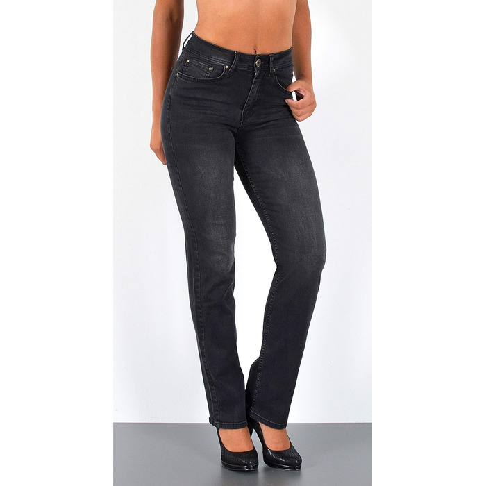 Джинси жіночі ESRA Straight Stretch High Waist - преміум, класичний крій, великі розміри (G6, J582)