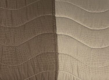 Плед на ліжко 240x260 см, двосторонній дизайн, осінньо-весняний (100 г/м²), степний, підкладковий, для двоспального ліжка, з м'якої мікрофібри, Made in Italy (колір: коричневий/мокко)