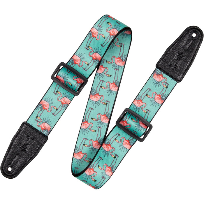 Гітарний ремінь Levy's Musikinstrumente з поліестеру, 5,1 см шириною, з мотивом пончиків та фламінго