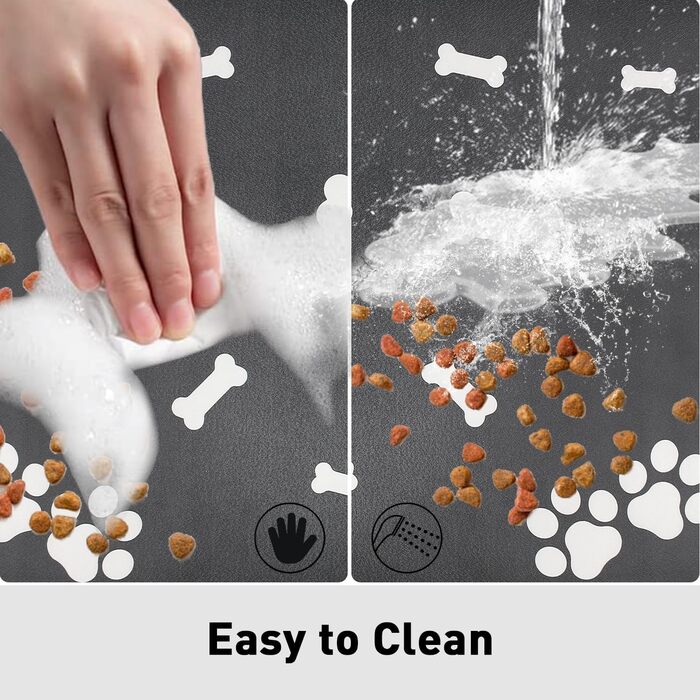 Нековзна килимок під миску для собак та котів Walant, легко миється, швидко сохне, сірий