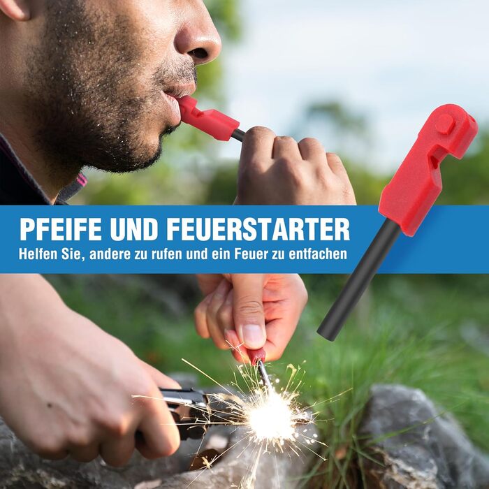 FLISSA 19-in-1 Multifunction Pliers - Survival Multitool with Glass Breaker & Fire Starter - Camping, Repair & Emergency Tool with Carrying Case