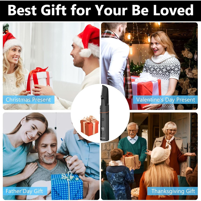 Електричний чоловічий триммер 4-в-1 для тіла, обличчя та інтимної зони (чорний)