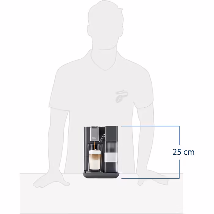 Капсульна кавомашина Tchibo Qbo MILK MASTER Premium для капучино, еспресо, крема, латте, з автоматичним спінюванням молока, знімний резервуар 300 мл, авто вимкнення, Gentle Grey