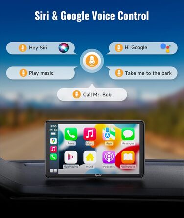 Бездротовий автомобільний мультимедійний центр Spedal NaviCam 796W з Apple CarPlay, Android Auto, зовнішньою камерою, Bluetooth, Wi-Fi, AirPlay, AUX та FM-трансмітером