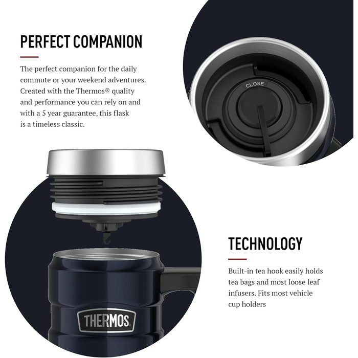 Термос Thermos King Reisebecher 101829, Місячна Синя, 470 мл, великий