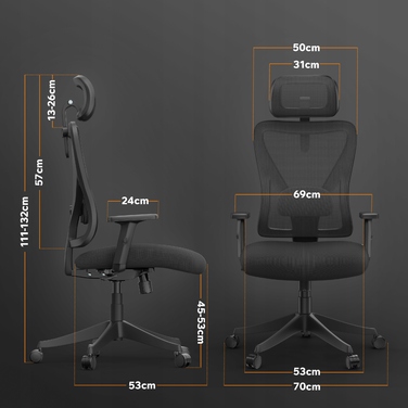 Офісне обертове крісло Sense7 Tone, оббивка з тканини, регульована висота
