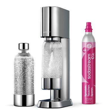 Sodastream Enso Premium - Сифон для газування води з нержавіючої сталі, пляшка 1л BPA-free, циліндр CO2 Quick Connect, срібний