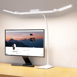LED лампа для столу EppieBasic з кріпленням, 24W, 3 насадки, регулювання яскравості, 1200LM, захист очей, 4 колірні температури, таймер 30 хв, для офісу та дому