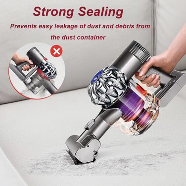 Замінник контейнера для пилу сумісний з Dyson V7 V8 SV10 SV11, покращений пилозбірник з HEPA та попереднім фільтром + щітка для чищення, каністра для пилу, запчастини Dyson 967699-01