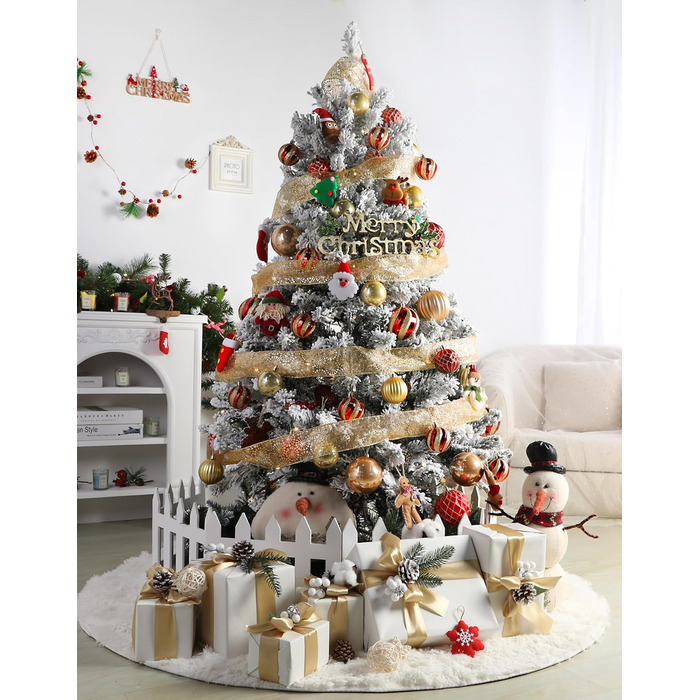 Прикраси для ялинки Shareconn 30 шт. Діаметр 6 см (60 мм), червоний та золотий колір, міцні, для ялинки та святкування