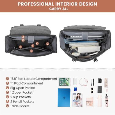 LOVEVOOK Рюкзак для жінок: елегантний, водонепроникний, 15.6