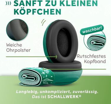 Schallwerk Mini+ - Шумоізоляційні навушники для малюків (Jungle Green)