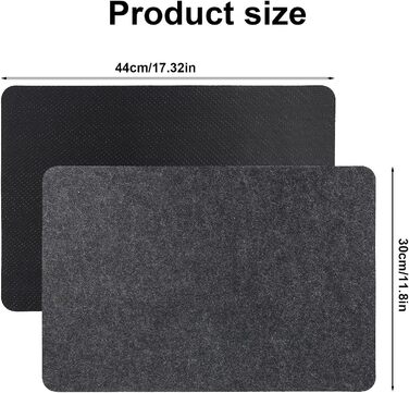 Термостійкі підкладки під кавомашину, мікрохвильову піч, тостер, фритюрницю (2 шт., 30x45 см, чорний)