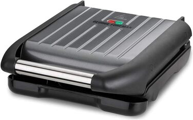 George Foreman Contact Grill & Panini/Sandwich Maker - 24x17cm - 3 Portions - Steel Red - Reduces Up to 42% Fat