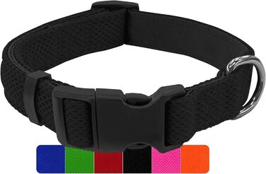 Преміум нашийник для собак DEY Air Mesh | Регульований | для маленьких, середніх та великих собак | багато кольорів та розмірів | нашийник для собак та котів | нашийники для собак | нашийник для цуценят | Рожевий, M ([XS/S] - 1,5 x 21-30 см, Чорний)