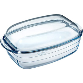 Ôcuisine Прямокутна жароміцна форма для запікання, 4,5 л, скляна, 37x14x22 см, прозора