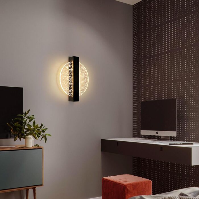 DELIPOP Настінне LED-світильник Wandleuchte, 12W, 3 кольори (тепле/холодне/нейтральне) світло, креативний дизайн, золото, для спальні, вітальні, коридору, сходи, чорний, 3000K