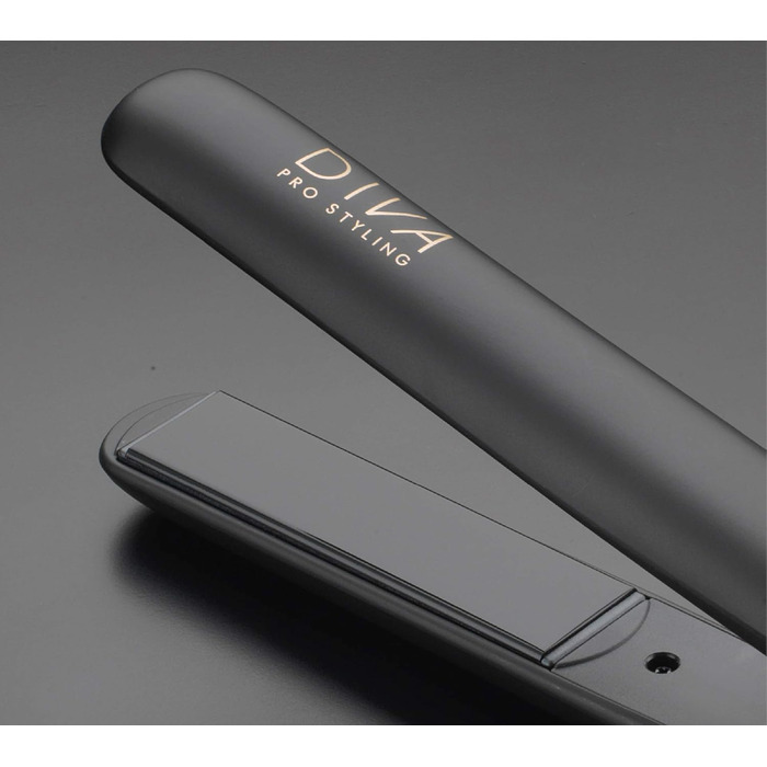 Diva Pro Styling Digital Flat Iron - Ceramic Plates - Auto Shutoff - 3m Cord - Black
