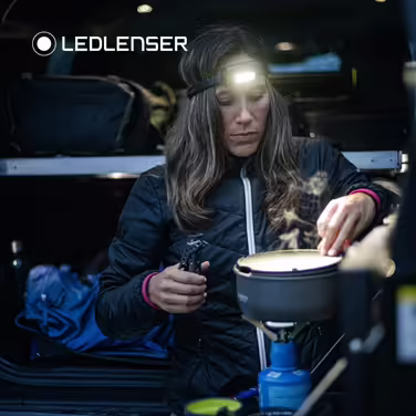 Налобний ліхтар Ledlenser HF4R Core, 500 люмен, LED, акумуляторний, водонепроникний IP68, з червоним світлом для туризму та кемпінгу
