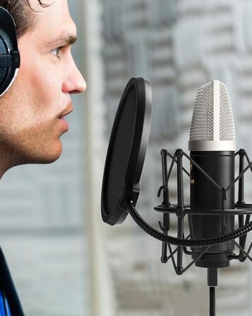 Мікрофон TONOR TC-2030 USB з великою мембраною для ПК, студії, стрімінгу, YouTube, співу, геймінгу. Комплект з мікрофонним штативом. 192 кГц/24 біт.