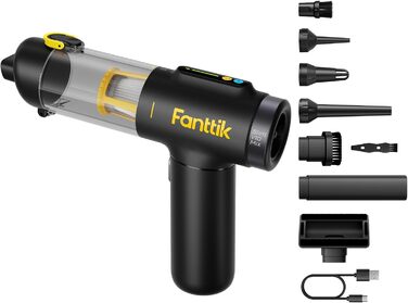 Бездротовий пилосос Fanttik Slim V10 Mix 4-в-1: ручний, для авто, офісу, клавіатур, LED-дисплей, 16 kPa, міні-пилосос