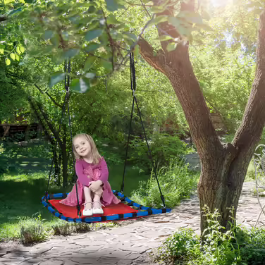 Relaxdays Square Nest Гойдалка в червоному кольорі