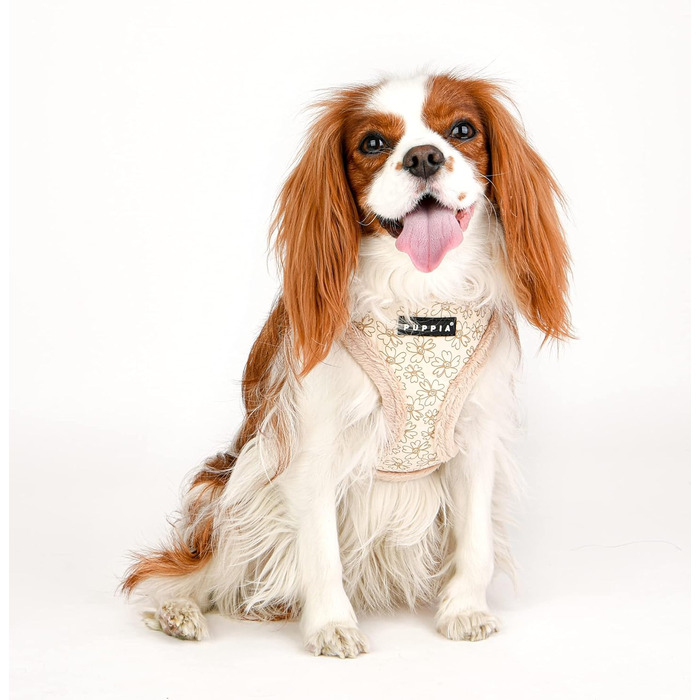 Шлейка для собак Puppia Hepatica A - світло-бежева, регульована, комфортна (L)