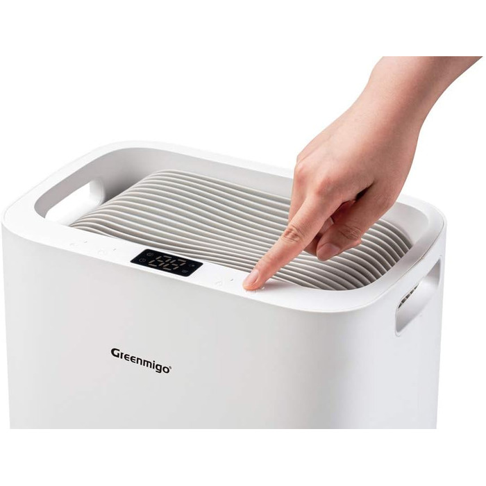 Електричний осушувач повітря Greenmigo 13л/24г - для дому, підвалу, шафи. Осушувач повітря для приміщень до 50м² - тихий, з функцією очищення повітря. Захист від вологи та плісняви.