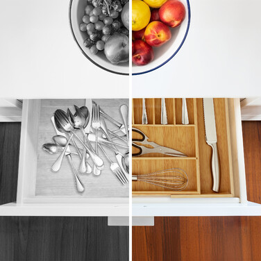 Relaxdays Bamboo Cutlery Box, Extendable