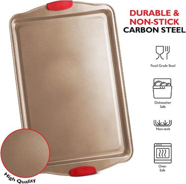 Набір для випічки EATEX з 15 предметів з вуглецевої сталі з антипригарним покриттям, коричневий. Форми для печива, кексів, хліба та багато іншого. Силіконові ручки.