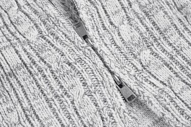 Чоловічий в'язаний кардиган Runcati з довгими рукавами, коміром та застібкою-блискавкою. Сірий колір, розмір XXL.