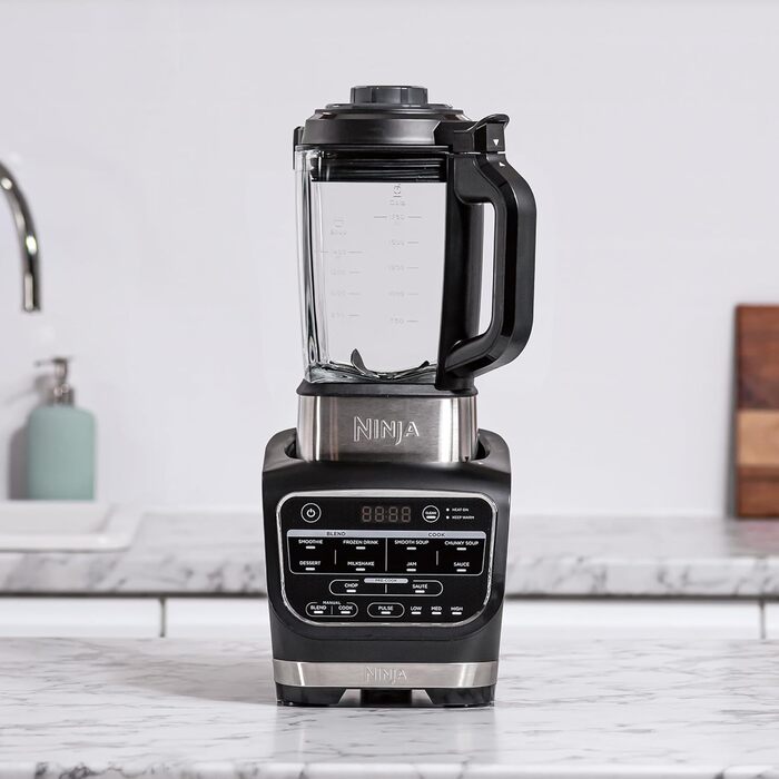 Ninja Foodi Hot & Cold Blender with Auto-iQ Programs - 1.7L Glass Jug, 1000W, Includes Masher & Cleaning Brush