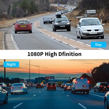 Авто Dash Cam Hikity: відеореєстратор для авто з широким кутом огляду 170°, нічне бачення, водонепроникний, сумісний з Android 15