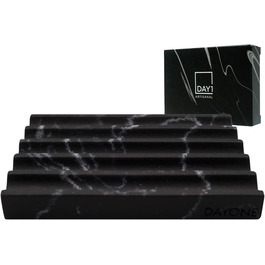 Тримач для мила DAYONE з імітацією мармуру – чорний, для ванної кімнати, мийки, кухні та спа-центру