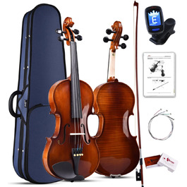 Скрипка Aileen Violin 4/4 для дорослих, скрипка для початківців, глянцевий античний дизайн