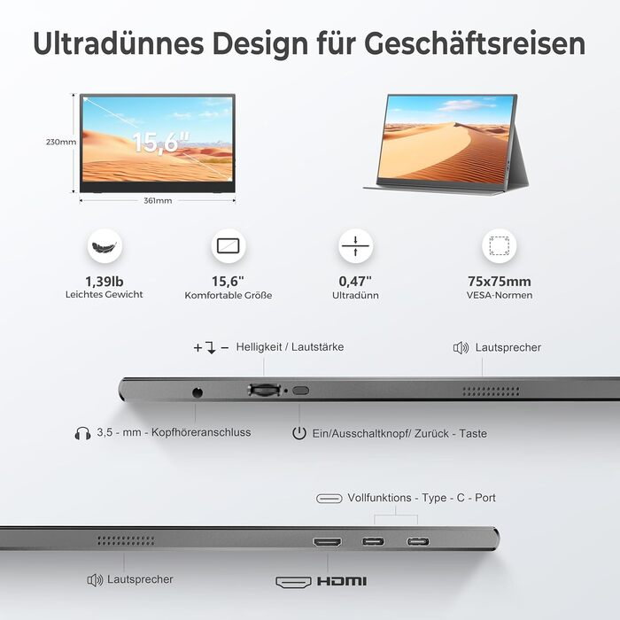 Портативний монітор 15.6