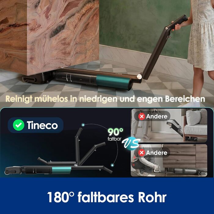 Вертикальний миючий пилосос Tineco i7 Fold з функцією самоочищення, вологий та сухий прибирання