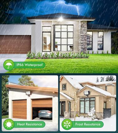 CLY 60W LED Floodlight with Motion Sensor, Remote Control, 5640LM, 6500K Cool White, IP66 Waterproof Outdoor Floodlight with Sensor, 4 Modes, 10 Brightness Levels, Spotlight for Garage, Garden, Yard