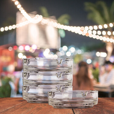 Relaxdays Glass Ashtray Set of 4