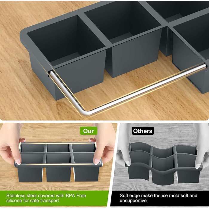 Samuelworld Ice Cube Tray (Gray, 4 sphere/12 cube)