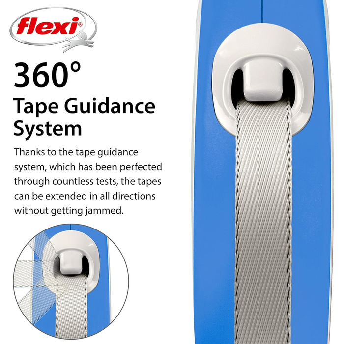 Висувна повідка для собак FLEXI New Comfort, 5 м, розмір S, сіра/блакитна/пастельна, до 15 кг