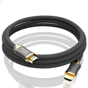 HDMI 2.1 кабель оптоволоконний - 8K 120Hz, 4K 240Hz, HDR10+, 3D, eARC, CEC, HDCP 2.3, Optisches Ultra High Speed, позолочені контакти, 2M, чорний