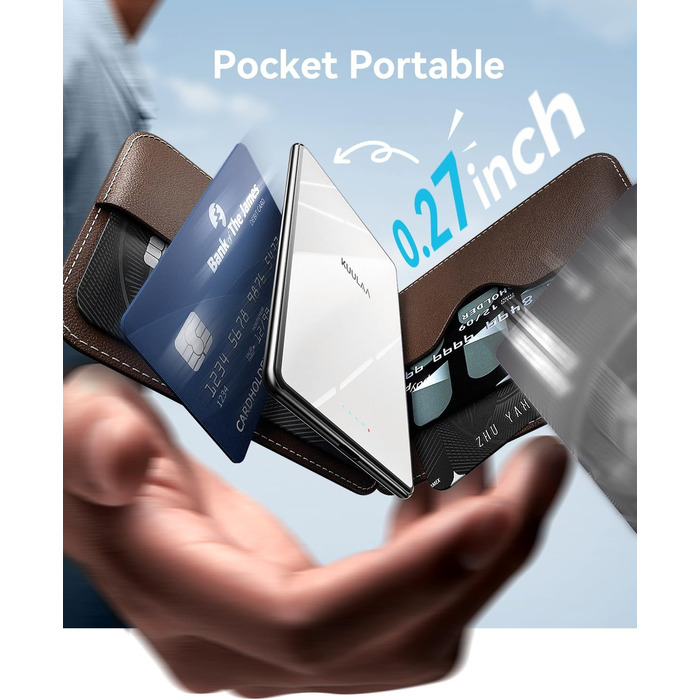 PowerBank Kuulaa Ultra Slim 5000 mAh з MagSafe, Type-C 20W, Швидка зарядка, 7.2 мм, для iPhone 16/15/14/13/12 (білий)