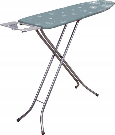 Складане прасувальне щитове поле Basic, 114x34 см з металевою сіткою, прасувальний стіл з підкладкою з 5 мм пінопласту та полицею для праски, прасувальне щитове поле з антиковзними ніжками